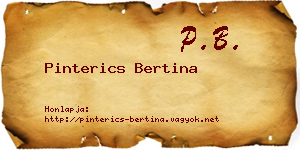 Pinterics Bertina névjegykártya